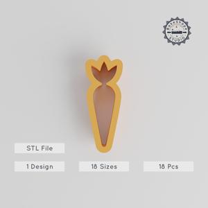 Carrot Shape Cutter Set, 18 Sizes 0.75"-5.00", Perfect for Cookie, Fondant & Clay Designs, Garden Fresh Vegetable Theme