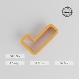 Check Symbol Shape Cutter Set, 18 Pieces, Sizes 0.75"-5" for Cookies, Fondant, Clay