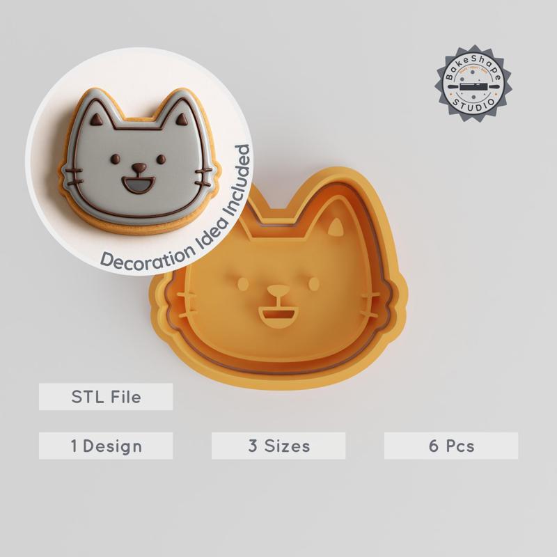 Happy Shape Cutter & Stamp Set, Perfect for Cookies & Fondant, 3 Sizes, 6 Pieces, Joyful & Cheerful Designs