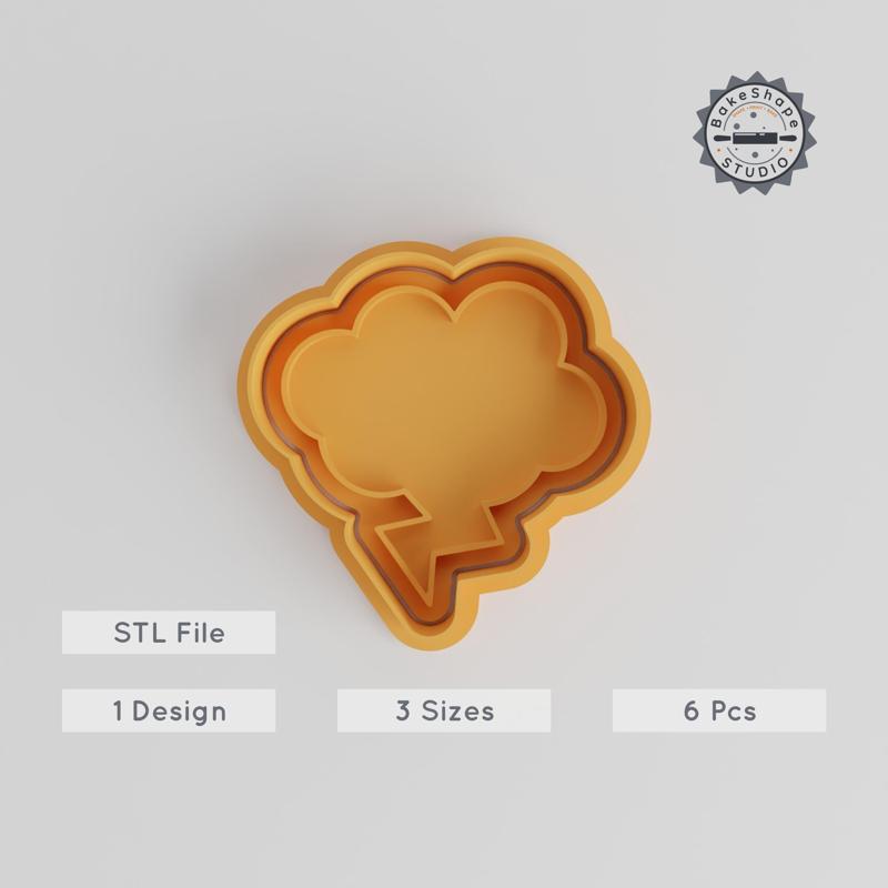 Thought Bubble Cookie Cutter & Stamp Set, 6 Pc, Small Medium Large, Speech Therapy & Learning Tool