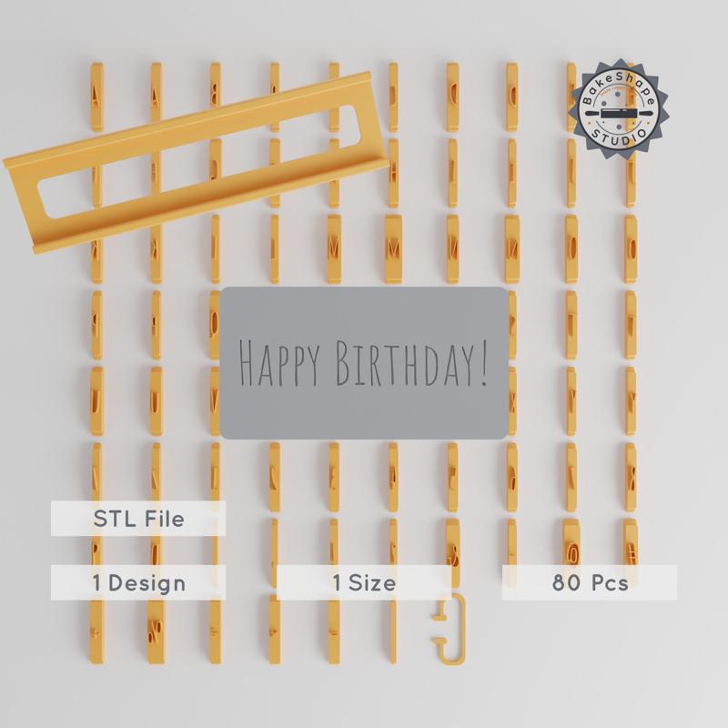 Amatic SC 1/2" Font Tile Set, 80 Pieces, Perfect for Clay, Cookies & Fondant