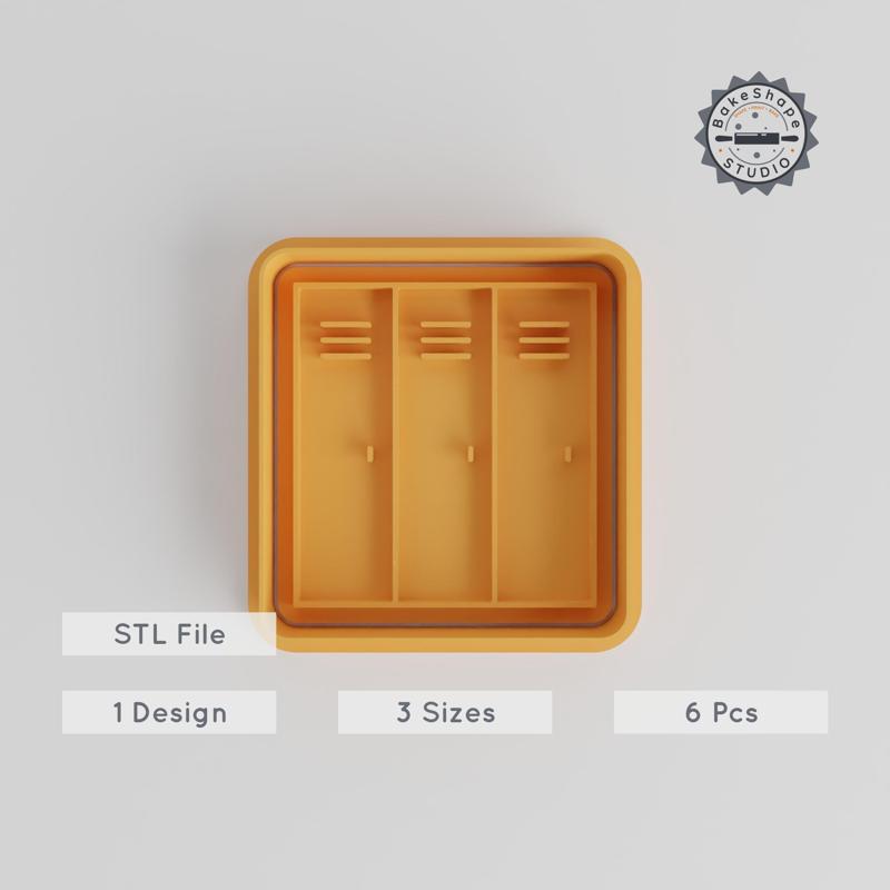 Locker Cutter & Stamp Set, Cookie & Fondant Shapes, 6 Pieces, Gym & School Theme