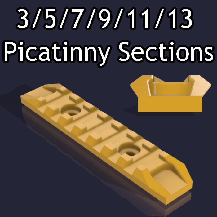 MLOK Picatinny Rail Set 3/5/7/9/11/13 Slot KPYK Style