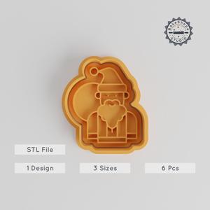 Santa Claus Cookie Cutter & Stamp Set, Christmas Baking Tool, 3 Sizes, Festive Holiday Design