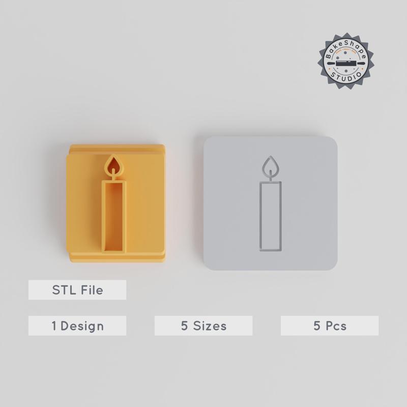 Candle Stamp Tile Set, 5 Sizes, Perfect for Clay, Cookies & Fondant, Celebration & Thanksgiving Themes