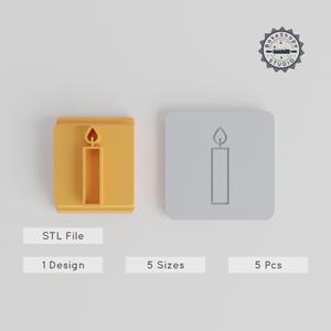 Candle Stamp Tile Set, 5 Sizes, Perfect for Clay, Cookies & Fondant, Celebration & Thanksgiving Themes