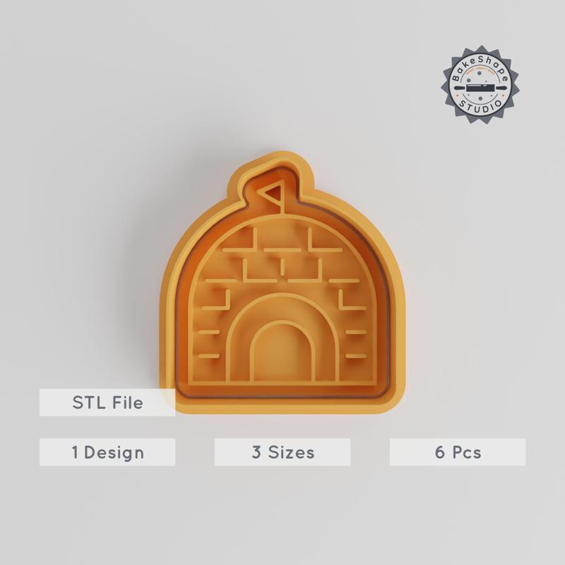 Igloo Shape Cutter & Stamp Set, Arctic Dome Cookie & Fondant Tools, 6-Piece Bundle, Includes S/M/L Sizes