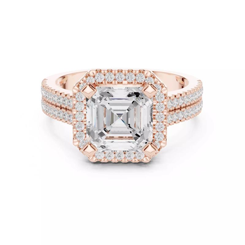Asscher Cut Diamond Engagement Wedding Ring 3DM STL Video