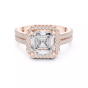 Asscher Cut Diamond Engagement Wedding Ring 3DM STL Video