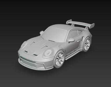 Porsche GT3 RS 3D Model - Racing Supercar for 3D Printing