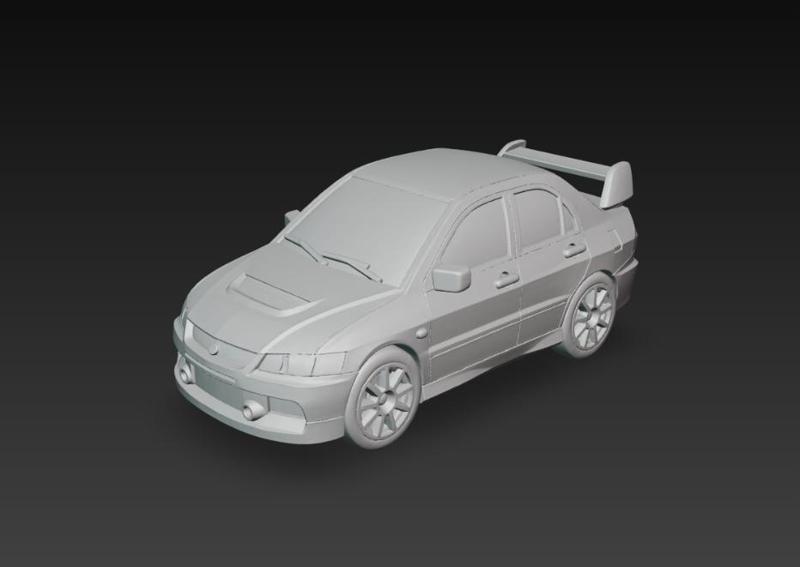 Mitsubishi Lancer Evolution 9 3D Model - Rally Sports Car for 3D Printing
