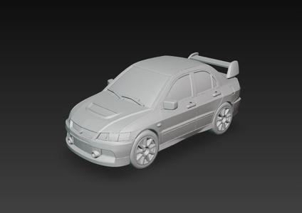 Mitsubishi Lancer Evolution 9 3D Model - Rally Sports Car for 3D Printing