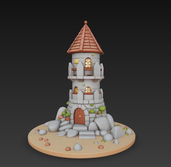 Medieval Wizard Tower STL – Tabletop RPG, DnD & Board Game Terrain
