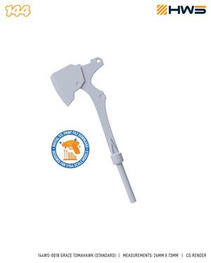 144WS-001B Graze Tomahawk (Standard). 3D Printed Axe for High Grade Scale Mecha.