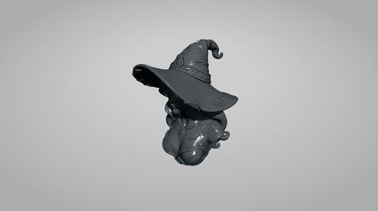 Mystic Witch 100mm Bust: Detailed Portrait Print