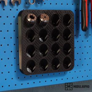 ER32 Magnetic Collet Holder, Vertical Rack for 16 Collets - CNC Tool Organization