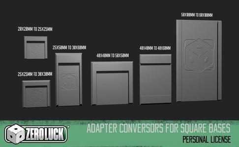 Conversion adapters for square bases - Personal use Only