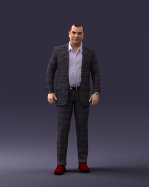 000281 Businessman in Checked Suit 0730