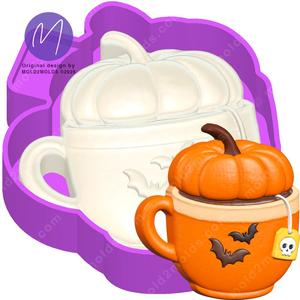 3D Pumpkin Tea Cup Freshie STL Mold Housing