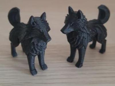 Standing wolf sculpture