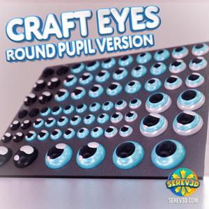 Printable Craft Eyes - Cabochon Glass Eye Replacement Set, Fast Batch 3D Print STL/3MF
