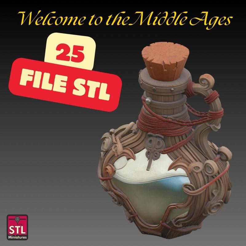 STL Files Collection – Welcome to the Middle Ages! Medieval Props Pack – 25 Detailed Models for 3D Printing