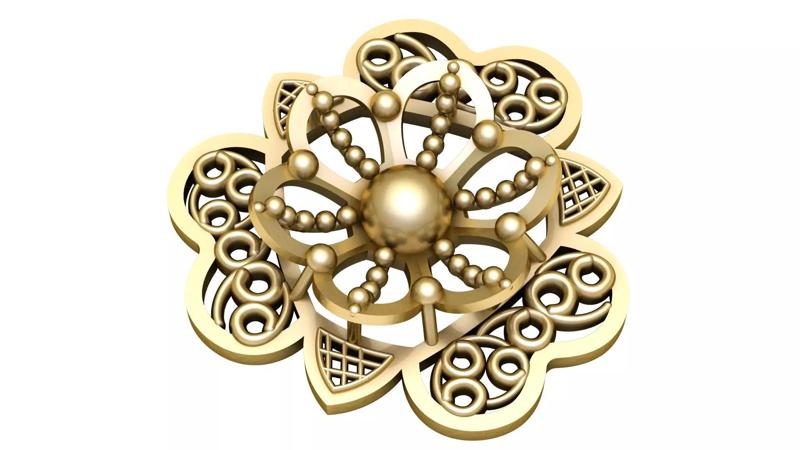 Women Fashion Flower Pendant 3d Printable Model