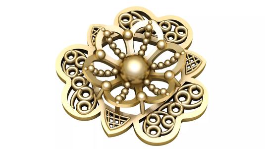 Women Fashion Flower Pendant 3d Printable Model