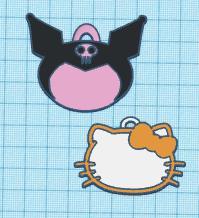 PET TAG KITTY AND KURUMI