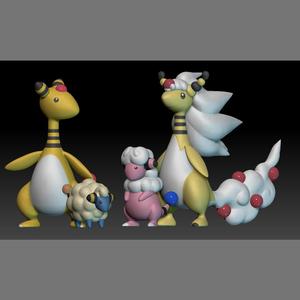 Pokemon Mareep Flaaffy Ampharos Mega Evolution