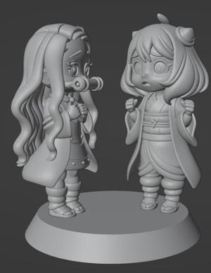 nezuko and anya - kimetsu no yaiba - spy x family