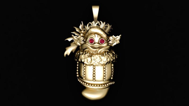 FLOWER BUCKET AND BABY PENDANT 3D PRINTABLE MODEL