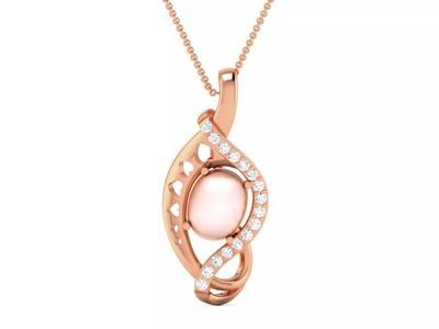 Women pearl pendant 3dm render detail