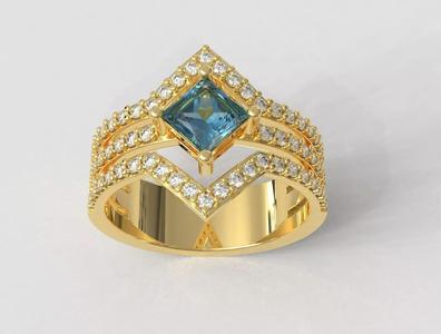 5mm Square Gemstone Ring