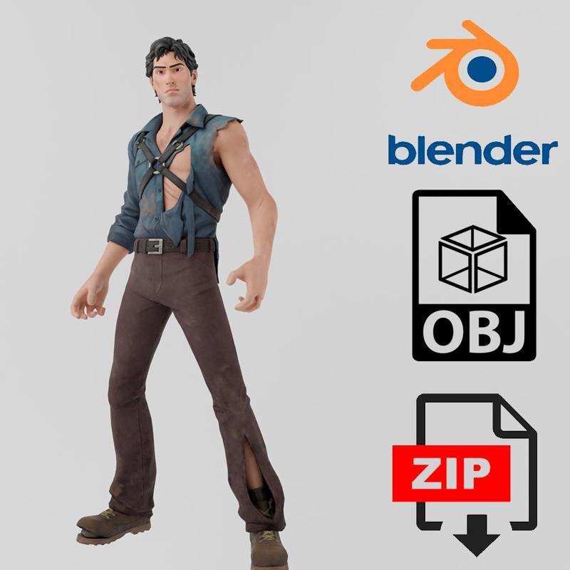 Ash Williams Evil Dead Lowpoly RIgged