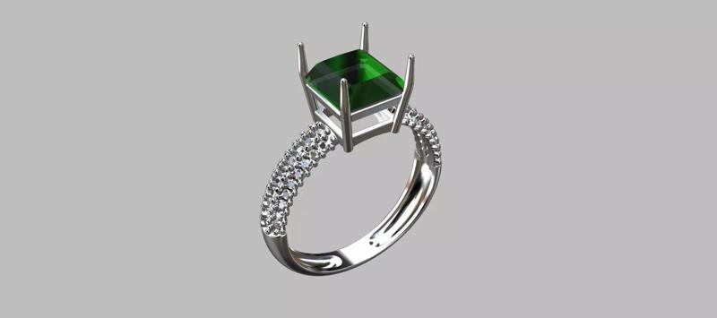 7mm Square Gemstone Ring