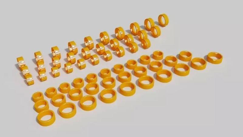 8mm with golden rings