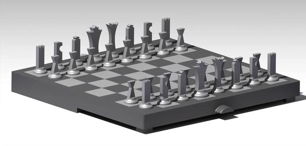 Portable folding chess set / chess set