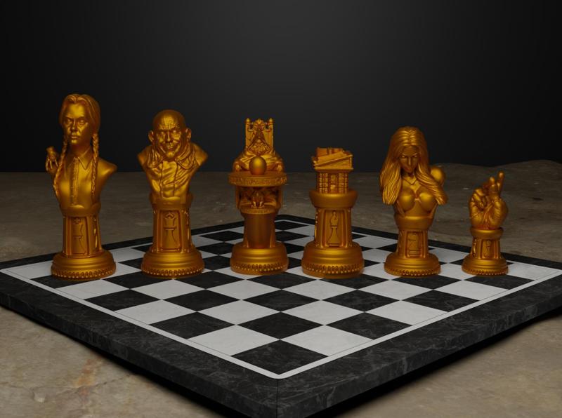 Wednesday Figure Chess Set - Netflix Wednesday Character 3D print model