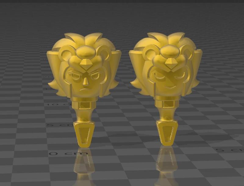 🦁 Cabezas estilo dorado Leo para Playmobil - 2 expresiones diferentes / Leo Gold Knight Heads for Playmobil - 2 Distinct Expressions
