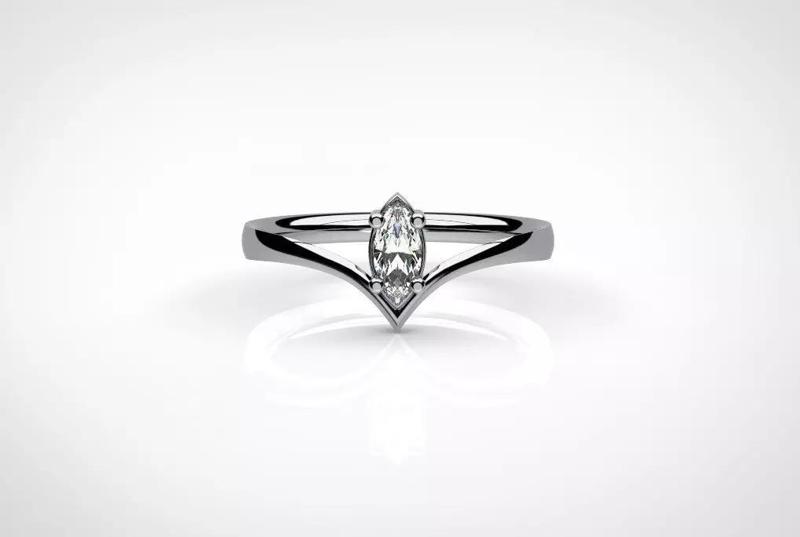 52 size ring with 6 mm navette setting