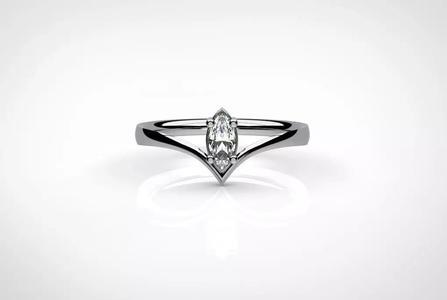 52 size ring with 6 mm navette setting