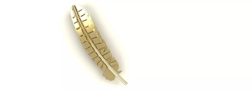 Turkey Feather Pendant Gold Silver Platinum Jewelry