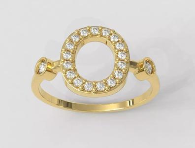 Diamond Letter Ring - O