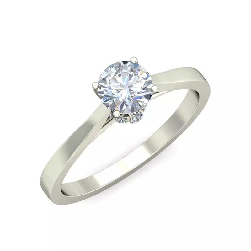 Diamond Solitaire Engagement Ring in White Gold
