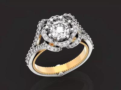Floral Inspired engagement ring 1030