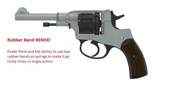 Russian M1895 Revolver Rubber Band Remix