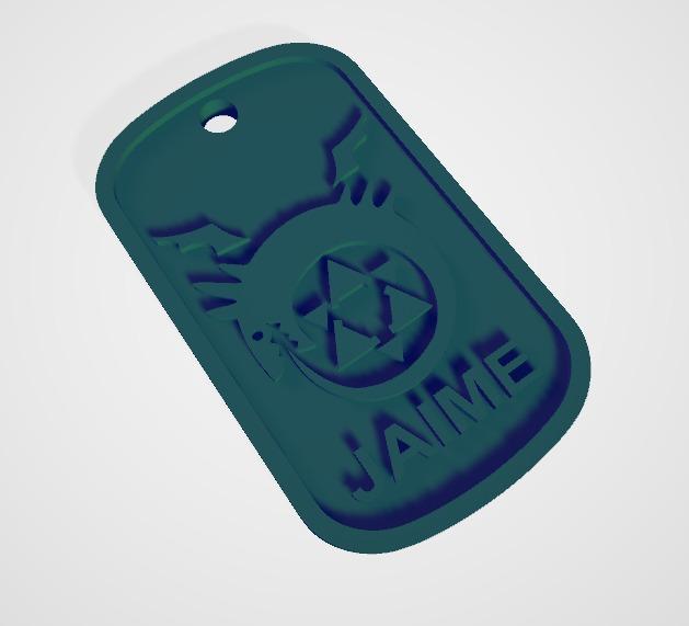 KEYCHAIN FULL METAL ALCHEMIST WITH NAME JAIME
