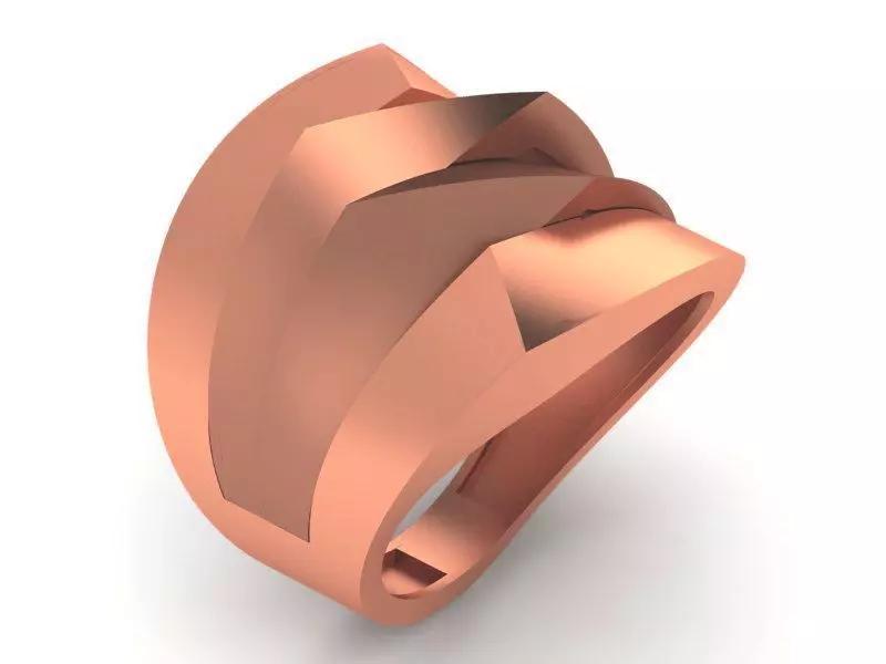 Fused Plate High Jewelry Cocktail Ring 3dm stl