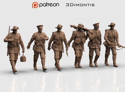 Australia soldiers ww1 3D print model